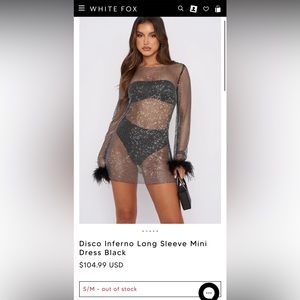 Disco Inferno Long Sleeve Mini Dress Black